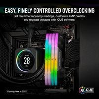 Pour la mémoire vive CORSAIR VENGEANCE RGB DDR5 32 Go (2x16 Go) 7200 MHz CL34 compatible Intel XMP ICUE pour ordinateur de bureau, noir