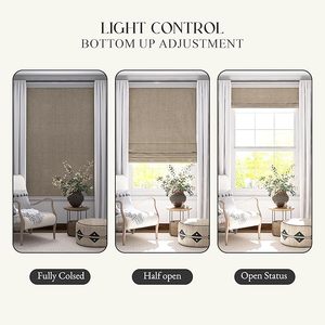 Meilleures ventes - Stores romains intégrés à commande électrique ou manuelle, tissu occultant à 100 %, résistant à l'humidité, pour fenêtre française - Product Image 2