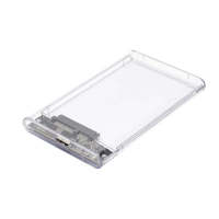 Boîtier externe pour disque dur/SSD 2,5 pouces, USB 3.0 SATA UASP, transfert 5 Gbps, 6 To, antistatique, en plastique transparent