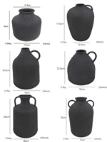 Vas Bunga Besi Hitam Matte Modern untuk Dekorasi Rumah, Pot Bunga Minimalis, Hiasan Meja Pernikahan, Pot Tanaman Taman Vintage