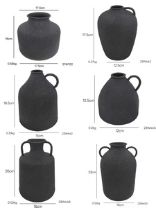 Vase Moderne en Fer Noir Mat pour Décoration Intérieure, Pot de Fleurs Sculptural Minimaliste, Centre de Table de Mariage, Jardinière Vintage - Product Image 6