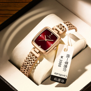 POEDAGAR 768 Montre carrée de luxe pour femmes Montre à quartz étanche en acier inoxydable pour femmes Montre élégante à la mode pour femmes - Product Image 2
