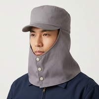 Staubdichte Sicherheitsmütze mit Nackenschutzklappe aus Baumwoll-Twill für japanische Qualitätsstandards FR Industrielle Schweißerkappe
