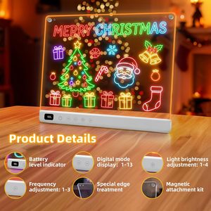 Tableau à dessin LED rechargeable avec 13 effets lumineux colorés, cadeau pour enfants pour toutes les occasions, tableau à dessin LED de 16 pouces - Product Image 6