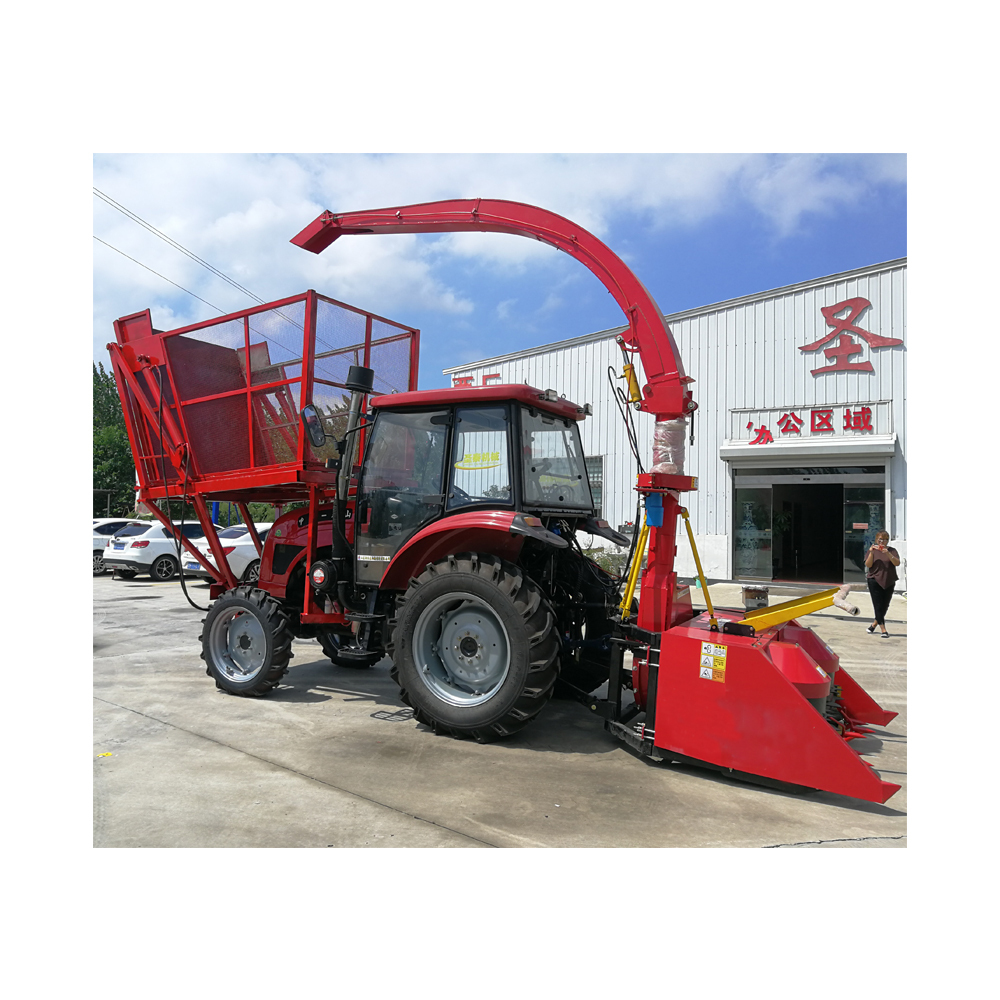 Double rows corn stalk silage forage harvester machine napier grass forage harvester self-propelled tractor forage harvester