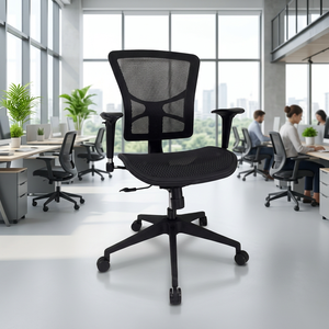 Swivel Task Mesh Office <b>Chair</b> with Adjustable Lumbar Support and Height-Adjustable Armrests - Product Image 3