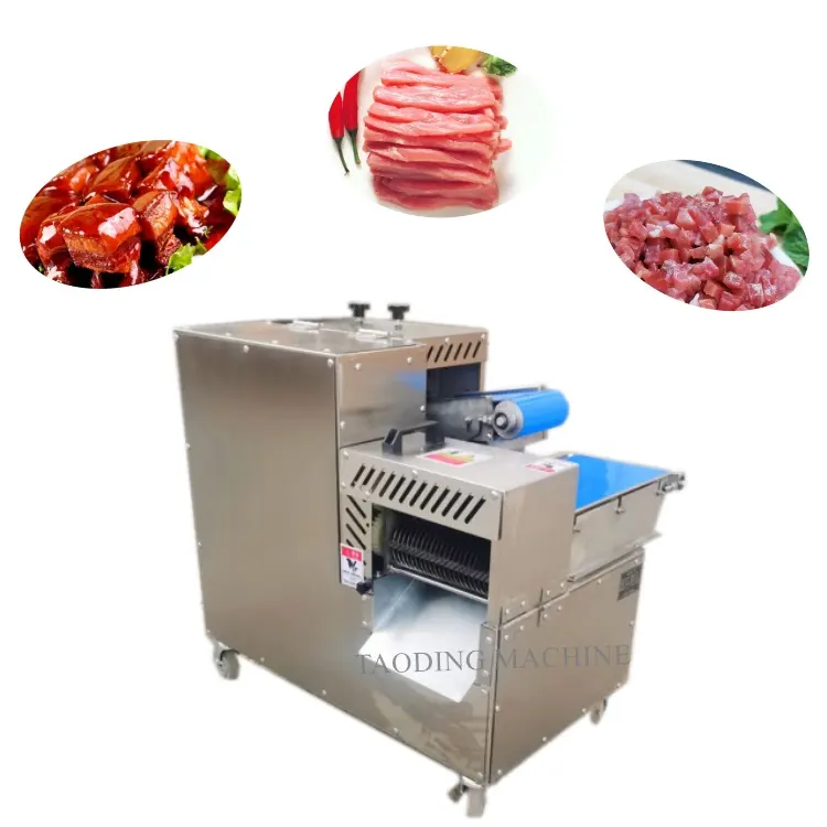 Tranché petit poulet coupe machine viande longue pièce coupe produit utilisé porc coupe en dés