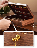 Boîte de rangement en bois de noyer pour barres d'or, anti-oxydation, pour collection d'or