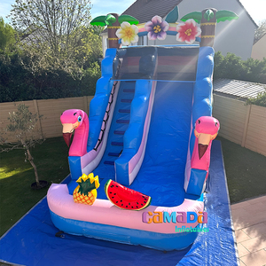 Flamingo Slide Inflable Castillo hinchable Toboganes de agua Inflable Jumping Bouncer Slide con piscina para niños - Product Image 1
