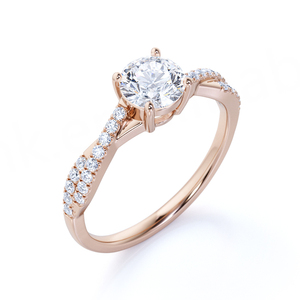 Anillo Ovalado de Moissanita de Moda en Oro Rosa de 18K, Elegante Joyería de Diamantes con Elegante Banda de Oro Rosa de 18K - Product Image 4