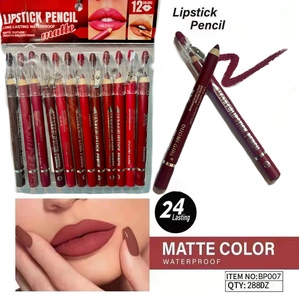 Crayon à lèvres rétractable mat, waterproof, végétalien, lisse, longue tenue, pour un contour des lèvres en une seule traite, 12 couleurs, marque privée - Product Image 2