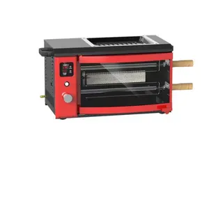 Oven pemanggang roti, 30L Digital Timer Rolling Rotisserie Grill listrik BBQ Gas