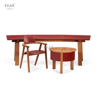 EKAR Lyra Chaise de salle à manger de luxe moderne en bois massif avec accents en cuir véritable pour la maison, l'hôtel et la villa.