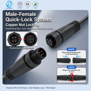 OEM IP67 Waterdichte M12 Elektrische Man/Vrouw Solar LED Lichtlamp Voedingskabel 2 3 4 -8 Pin Kabelboom voor Motorfietsen Voertuigen - Product Image 2