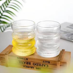 Cá nhân mô hình dày đặc sóng hình trong suốt cao Borosilicate cốc thủy tinh sinh thái thân thiện cổ điển cà phê nước trà rượu cốc - Product Image 2