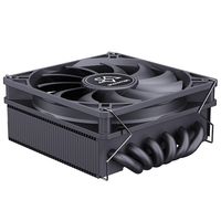 Refroidisseur de processeur à profil bas SNOWMAN MC45-6 Noir non lumineux, 6 caloducs, 150W TDP, ventilateur PWM silencieux de 90 mm, mini PC de bureau