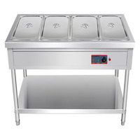 Table chauffante pour aliments chauds en acier inoxydable, station de service pour buffet