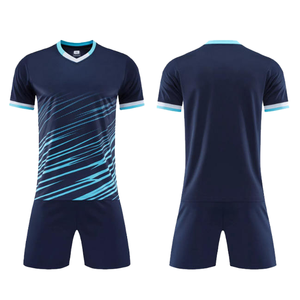 Ensemble de maillots de football personnalisés pour hommes - Tenue de football respirante et antibactérienne à manches courtes avec taille élastique 100% polyester - Product Image 1