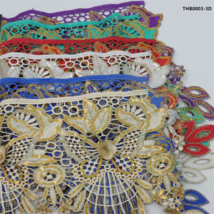 थोक 3 डी फूल तितली कढ़ाई फीता ट्रिम्स नई जातीय शैली कस्टम 15-35 सेमी लंबाई खोखला रंगीन पर्यावरण के अनुकूल - Product Image 2