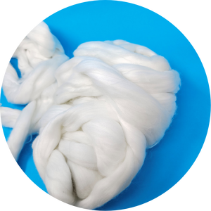 Nylon 6 PA6 recyclé blanc brut peigné imitation alpaga 6D 102mm - Product Image 2