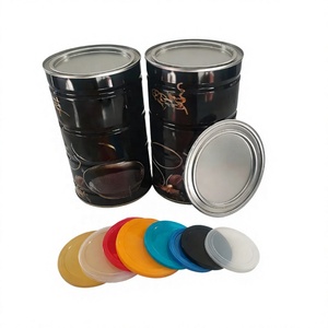 Boîte cylindrique hermétique en fer blanc de qualité alimentaire pour assaisonnements avec joint à anneau de traction et surface laquée personnalisée - Product Image 1
