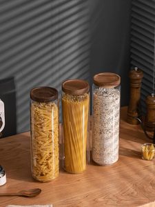 Custom Logo Modern High Borosilicate Glass <b>Kitchen</b> <b>Storage</b> Jar Reflective Acacia Wood Lid Handcrafted Eco-Friendly Party Food - Product Image 5