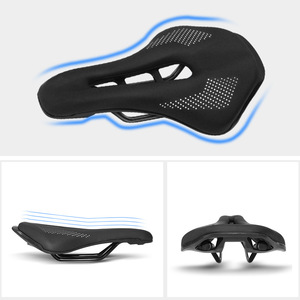 Sillín de bicicleta Yueli, negro, hueco, con ventilación, cojín cómodo para bicicleta ordinaria, equipo de ciclismo unisex para adultos - Product Image 1