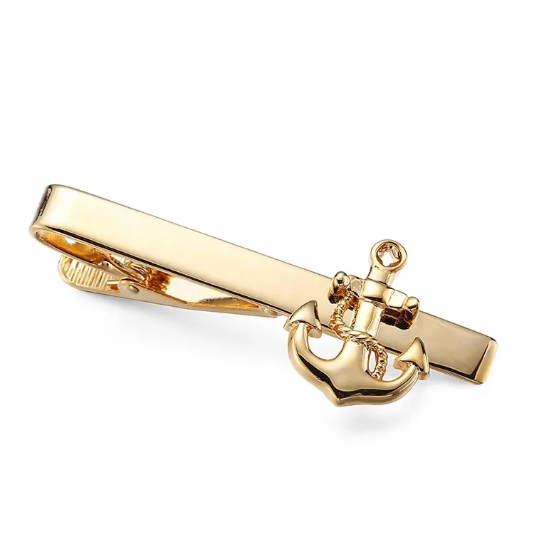 Custom High Quality Metal tie clip new fashion gold jewelry navy ship anchor tie clip pin men's wedding party dress tie badge