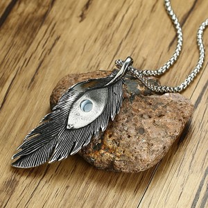Collares de Plumas con Colgantes de Acero Inoxidable, Joyería al por Mayor, Precio de Fábrica, Personalizados, Estilo Steampunk - Product Image 5