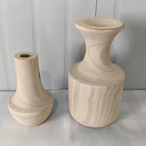 Wooden Flower Vase Classic Style/ Wooden Craft Vase /home Decor Wood Flower Vases