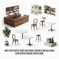 Comptoir de bar vintage rétro en bois massif, avec coins arrondis, pour café, restaurant, salon de thé
