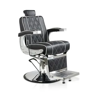 Professional black reclining barber salon haircut chair