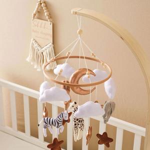 Mobile musical en bois fait main pour berceau, style bohème moderne pour bébé - Unisexe - Product Image 5