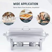 Ensemble de réchauds de luxe dorés, service de buffet amovible en acier inoxydable avec couvercle, chauffe-plats pour mariages, hôtels et restaurants