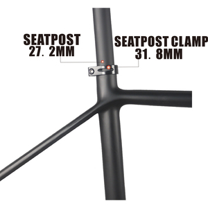Cuadro de Bicicleta de Carbono para Gravel Seraph Negro Brillante de Fibra de Carbono T700 con Horquilla de 100*12mm, Modelo GR029 - Product Image 6