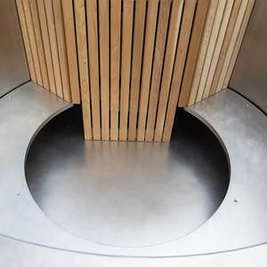 Vente directe du fabricant, bain à remous en bois massif pour 4 personnes, bain à remous extérieur en cèdre rouge avec poêle à bois, revêtement intérieur en acier inoxydable 304 - Product Image 5