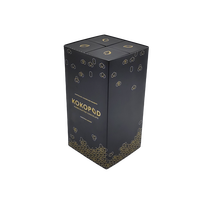 Design personalizzato colore nero lamina d'oro rigido cartone avvento calendario scatola vuota per il cioccolato di natale