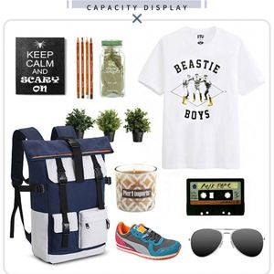 Sac à dos imperméable coloré de grande capacité pour garçons et filles, design tendance, fermeture éclair avec port USB, vente en gros - Product Image 5