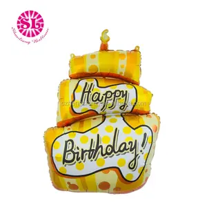 Hete Verkoop Cake Folie Ballon Gelukkige Verjaardag Cadeau Kaars Decoratie Feest Kids Ballonnen