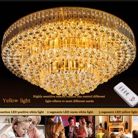 Éclairage intérieur moderne 112W Lampe de plafond ronde en cristal LED pour chambre à coucher Luminaire de plafond en verre moderne de luxe Lustres