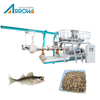 Nouvelle ligne de production d'aliments pour poissons flottants de haute qualité entièrement automatique avec extrudeuse à double vis, capacité de 3 tonnes/heure, en acier inoxydable