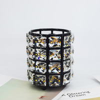 Porte-pinceaux de maquillage en cristal scintillant et brillant, porte-pinceaux de maquillage blanc unique