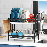 Support de rangement de cuisine pour égouttoir à vaisselle Assiette Cuillère Baguettes Couteau Fourchette Tasse Support pour évier