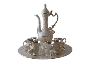 Dubai <span class=keywords><strong>Vintage</strong></span> 1L metallo bollitore tazza di tè piattino <span class=keywords><strong>Set</strong></span> Best seller <span class=keywords><strong>caffè</strong></span> in vetro per uso domestico feste in lega di zinco sostenibile - Product Image 3