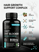 Capsules de complexe DHT Blocker, biotine, palmier nain pour adolescents, 60 capsules