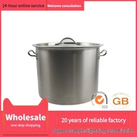 Marmite en acier inoxydable en gros, taille commerciale personnalisée, casserole intérieure avec fond triple couche et doubles poignées, OEM ODM