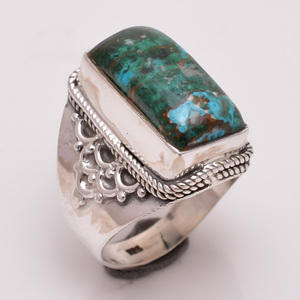 Anillos de bodas de plata fina hechos a mano, joyería de piedras preciosas turquesa de cobre púrpura Natural personalizada, fabricante exportador experto clásico - Product Image 6