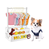 ZJH Best Seller Armoire pour animaux de compagnie en bois pour chiens et chats, avec tringles de suspension, lettres de l'alphabet personnalisées, paniers faciles à assembler - Toutes saisons