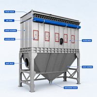 Collecteur de poussière industriel robuste à jet pulsé, nettoyage automatique, filtre à sacs antistatique, homologué CE, pour usine de travail du bois