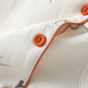 <span class=keywords><strong>Pigiama</strong></span> da Donna Personalizzato all'Ingrosso Primavera Autunno con Stampa Floreale a Cartoni Animati, Colletto Reversibile e Realizzato in <span class=keywords><strong>Cotone</strong></span> - Product Image 4